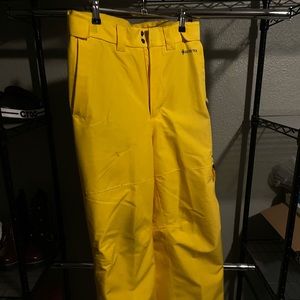 Boys yellow north face snow pants